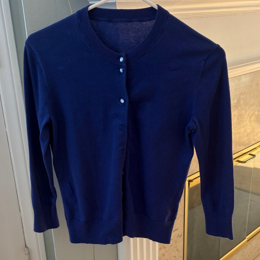 J. Crew Royal Blue Jackie Crewneck Cardigan